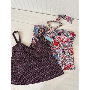 Kim Roger’s & Apt. 9 Brown Sweetheart Neck & Bandeau Swimming Top Bundle Size 16